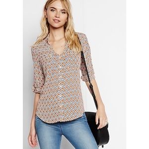 Express Portofino Slim Fit Hexagon Shirt